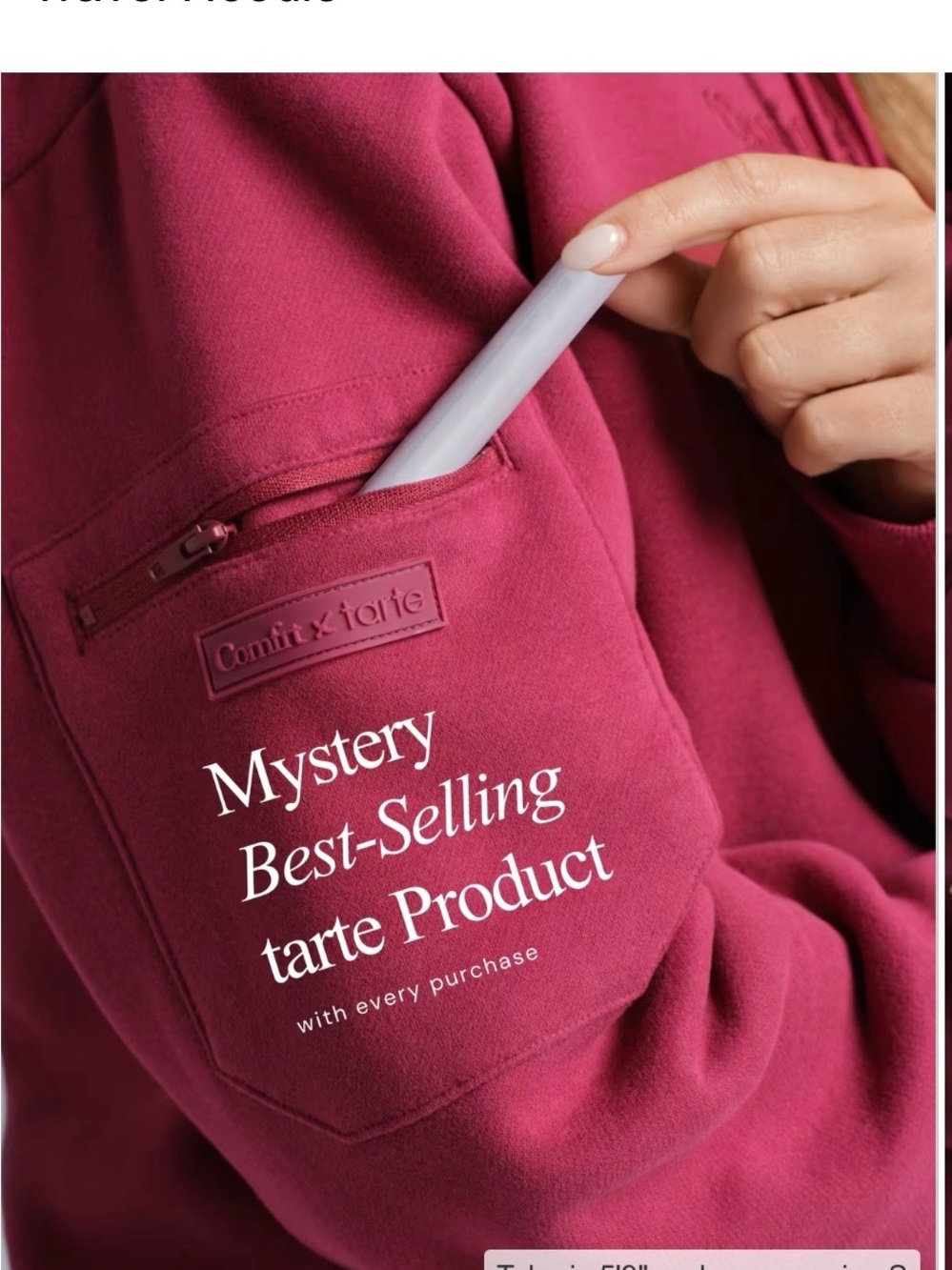 Comfrt x Tarte Raspberry Airplane Mode Travel Hoodie